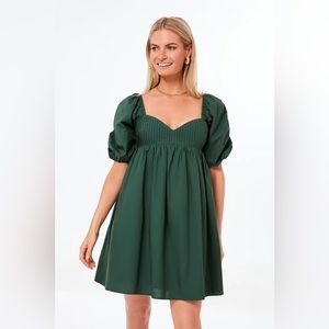Emerald Puff Sleeve Sasha Mini Dress - Tuckernuck Hyacinth House M
